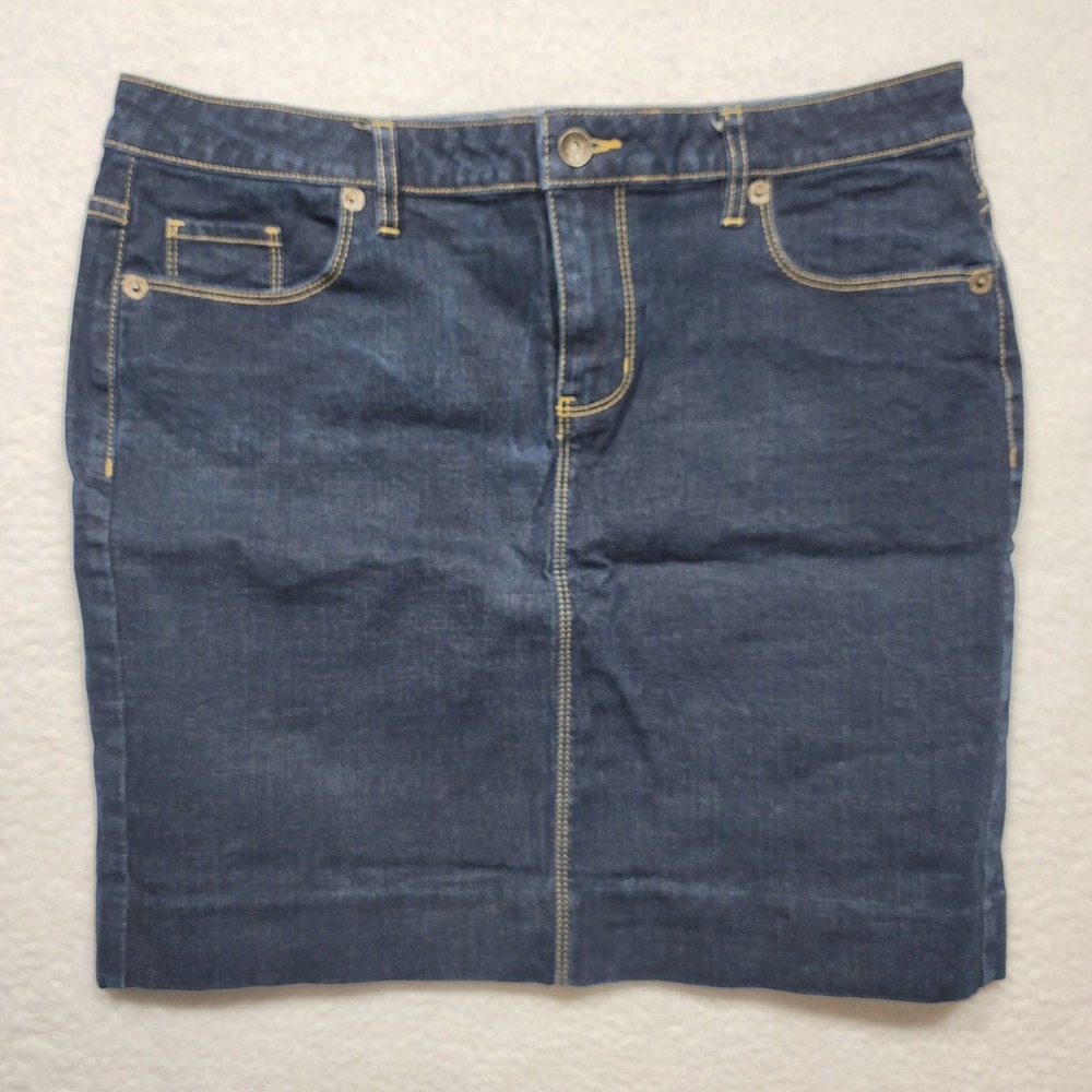 Apt. 9 Denim Skirt Dark Wash Classic Fit